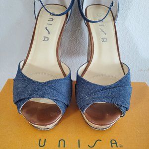 Unisa Denim Wedge Heels